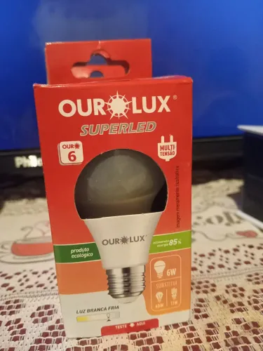 Kit 3 Lâmpadas LED Ourolux 6W Luz Branca Fria Bivolt