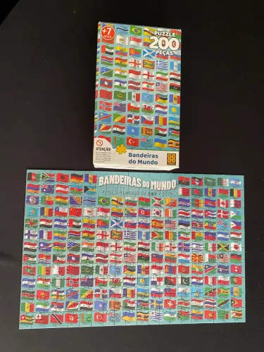 Quebra Cabeça Bandeiras do Mundo 200 peças