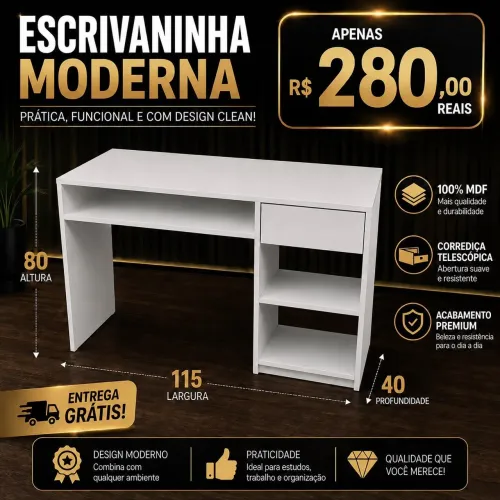 Mesa gavetão penteadeira MDF