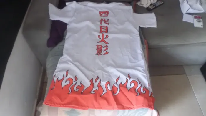 Manto Sobretudo Cosplay Hokage Naruto Tamanho Adulto G Piticas 