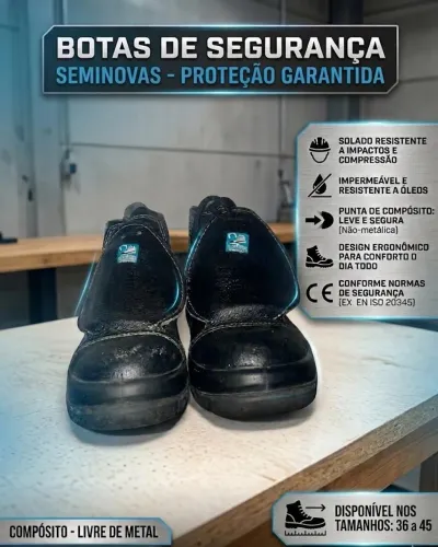 Botas de segurança com metatarso seminovas