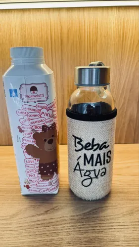 Kit Garrafa de água de vidro 