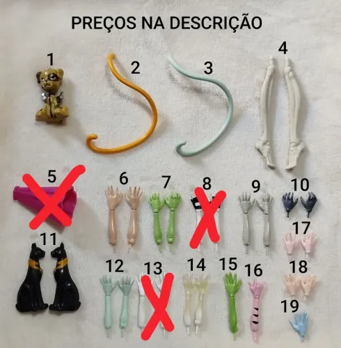 Acessórios variados Monster High (LEIA A DESCRIÇÃO)