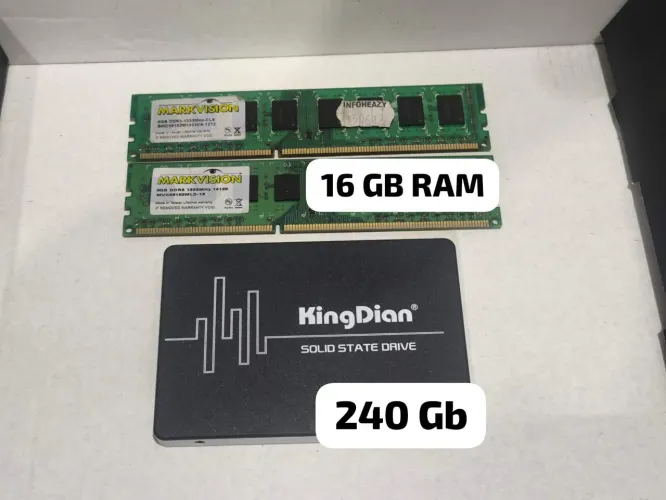 Kit 16GB RAM DDR3 Markvision + SSD 240GB KingDian - Upgrade Completo