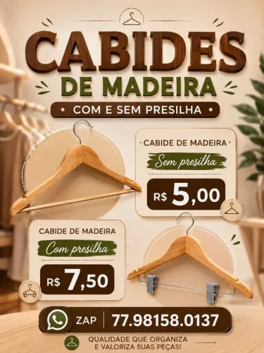 Cabide de madeira