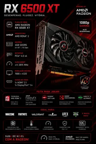 Placa de Vídeo AMD RX6500XT
