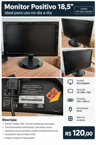 Monitor Positivo 18,5"