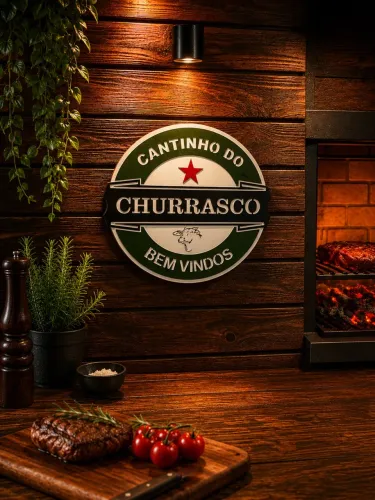 Placa cantinho do churrasco