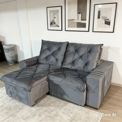 Sofá retrátil e reclinável moderno e sofisticado com molas no assento! Promoção.