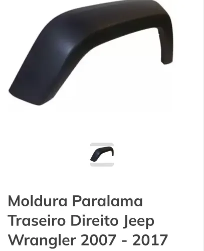 Alargadores/molduras do pára-lama original Jee Wrangler e para-barro original 