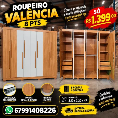 Guarda roupa 8 portas