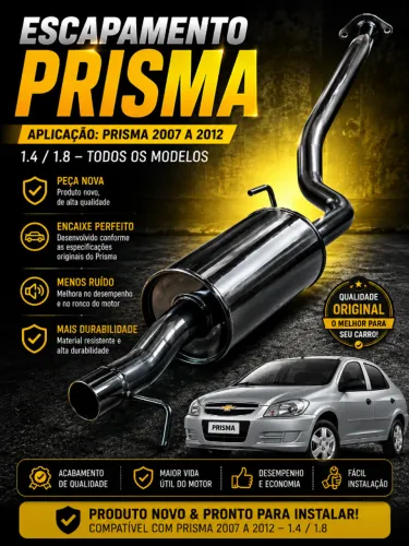Escapamento Chevrolet Prisma 2007 a 2012