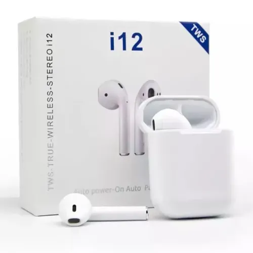 100 unidades - Fone de Ouvido Sem Fio I12 TWS Bluetooth 5.0 Com Touch