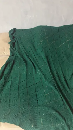 Manta verde de lã