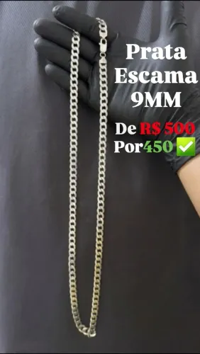 Corrente de Prata Italiana Elos Grumet