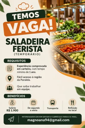 Vaga de emprego Saladeira