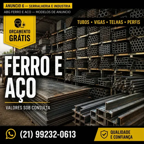 Tubos Vigas Perfis e Telhas | Ferro e Aço Serralheria - Pronta entrega