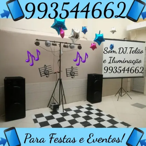ALUGUEL DE SOM, DJ, TELÃO E ILUMINAÇÃO PARA FESTAS E EVENTOS. 