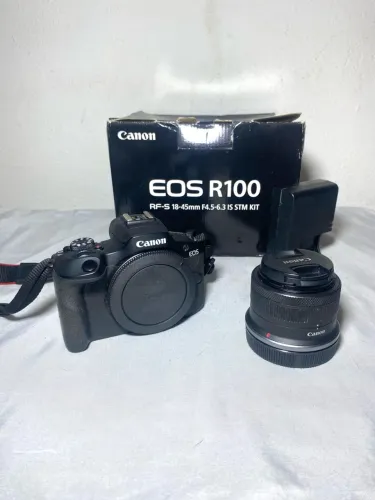 Canon EOS R100 + Lente 18-45mm | Nota Fiscal | Pouco Uso