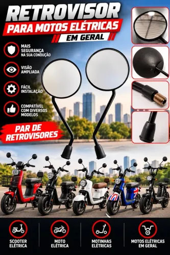 RETROVISOR ORIGINAL E NOVO PARA MOTO ELÉTRICA - PAR