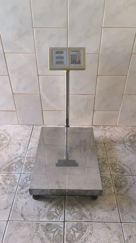 Balança Plataforma 600 kg Bandeja Inox