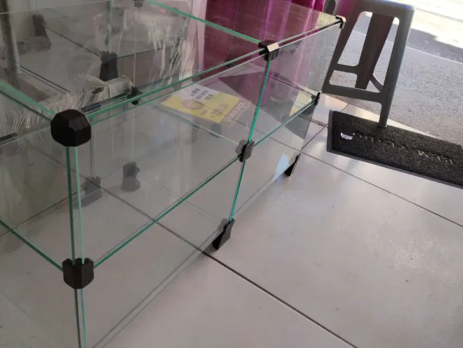 Balcão para espositor de bolos vidro temperado