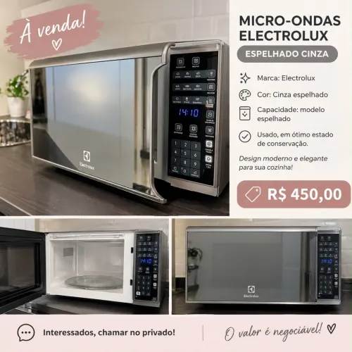 MICROONDAS ELECTROLUX ESPELHADO CINZA