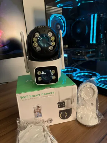 Câmera de Segurança WiFi 360° Full HD Lente Dupla ICSEE