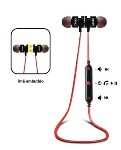 Fone de ouvido Esportivo Sem Fio Fitness Original Bluetooth Kaidi Kd901 Novo na Caixa