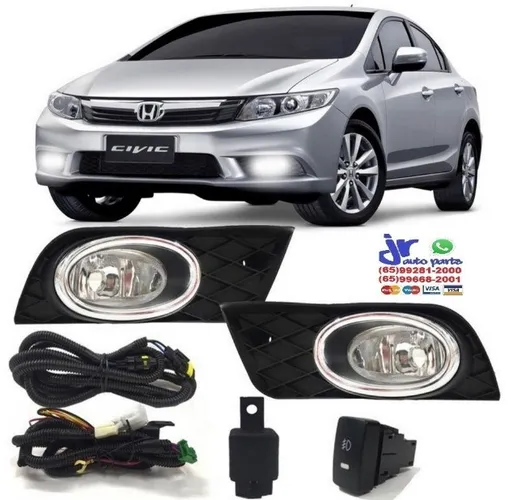 Kit Farol Milha Honda Civic 2012 2013 2014 Auxiliar Neblina