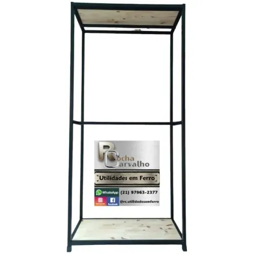Arara Cubo Dupla 1,90x1,00x0,40 com Prateleiras - Sob Encomenda. Orçamos sob medida.