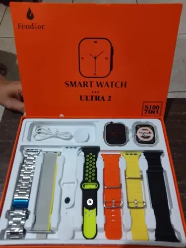 Relógio smartwatch S100 com 7 pulseiras+1 Case
