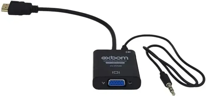Conversor HDMI para vga com saída auxiliar