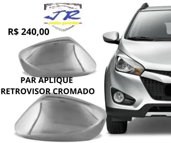 Par Apliques Retrovisores Cromados Hyundai Hb20 2013 2014 2015 2016 2017 2018 2019