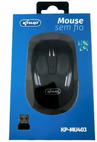 Novo Mouse Knup Sem Fio Preto pc 