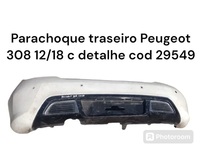 Parachoque traseiro Peugeot 308 12/18 c detalhe cod 29549