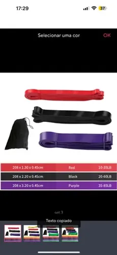 Kit Super Power Band Elásticos Leve, média e forte