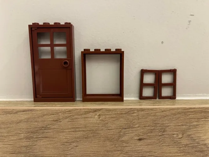 Porta, aduela e janela compatíveis com Lego 
