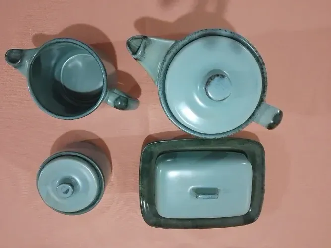 Conjunto em cerâmica Grés Oxford Azul Turquesa
