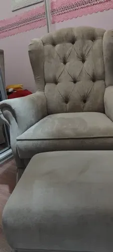 Poltrona Berger com balanço e puff NOVA