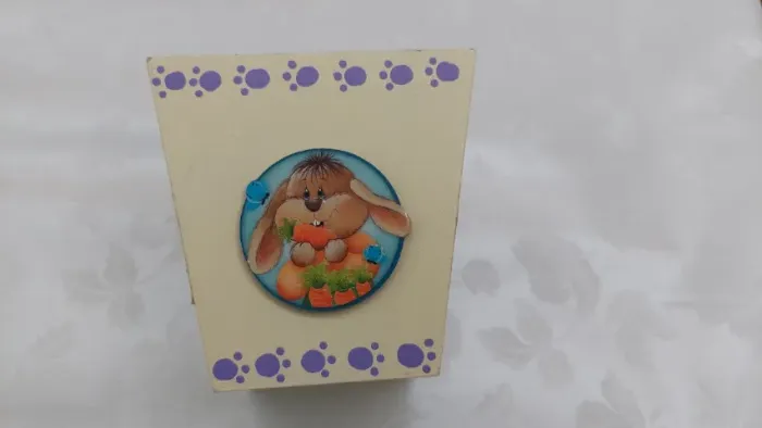 Cachepot de Madeira MDF Tema Coelhinho Páscoa  Para Decoração, Presentes, Plantas
