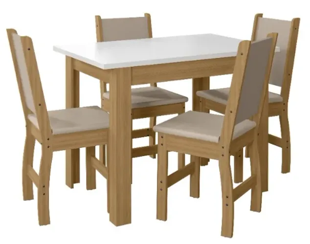 Mesa + 4 cadeiras Forne