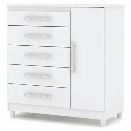 Comoda Para o Quarto 5 Gavetas Branco