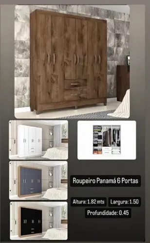 Guarda Roupa 6 Portas Panama (NOVO)