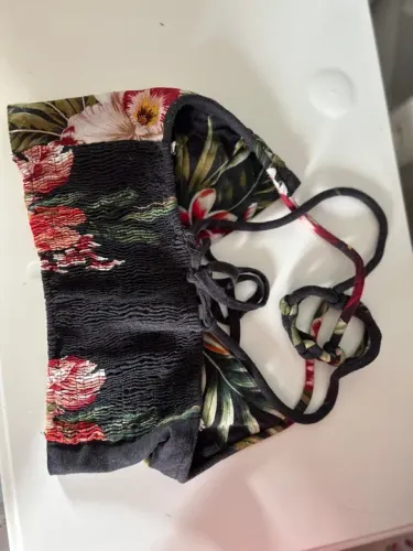 Cropped preto estampado Farm