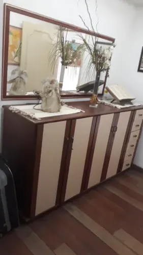 excelente cômoda cabideira em compensado com 2 módulos e 6 gavetas