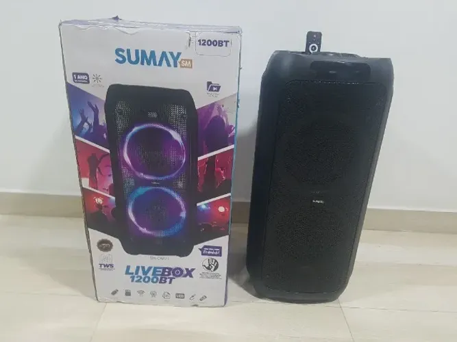 Caixa de Som Amplificada LiveBoX 1200BT Sumay 600W