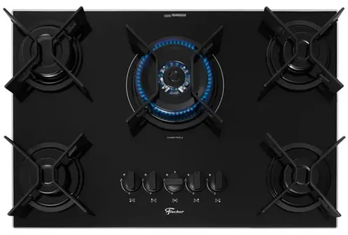 Fischer Cooktop 5 Queimadores Fitline Iron Preto Novo