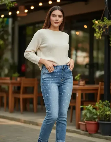 calça jeans com lycra da marca sion jeans