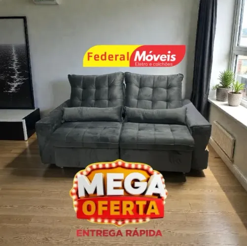 Sofá Retrátil e Reclinável D33 2,20M MEGA OFERTA